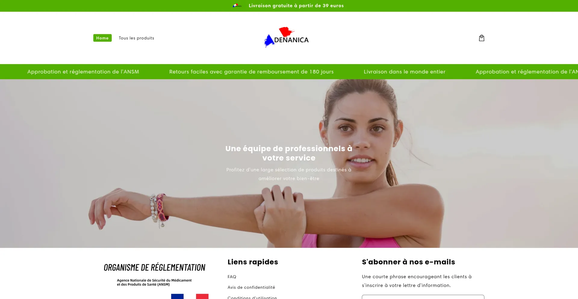 Website screenshot of Denanica.com