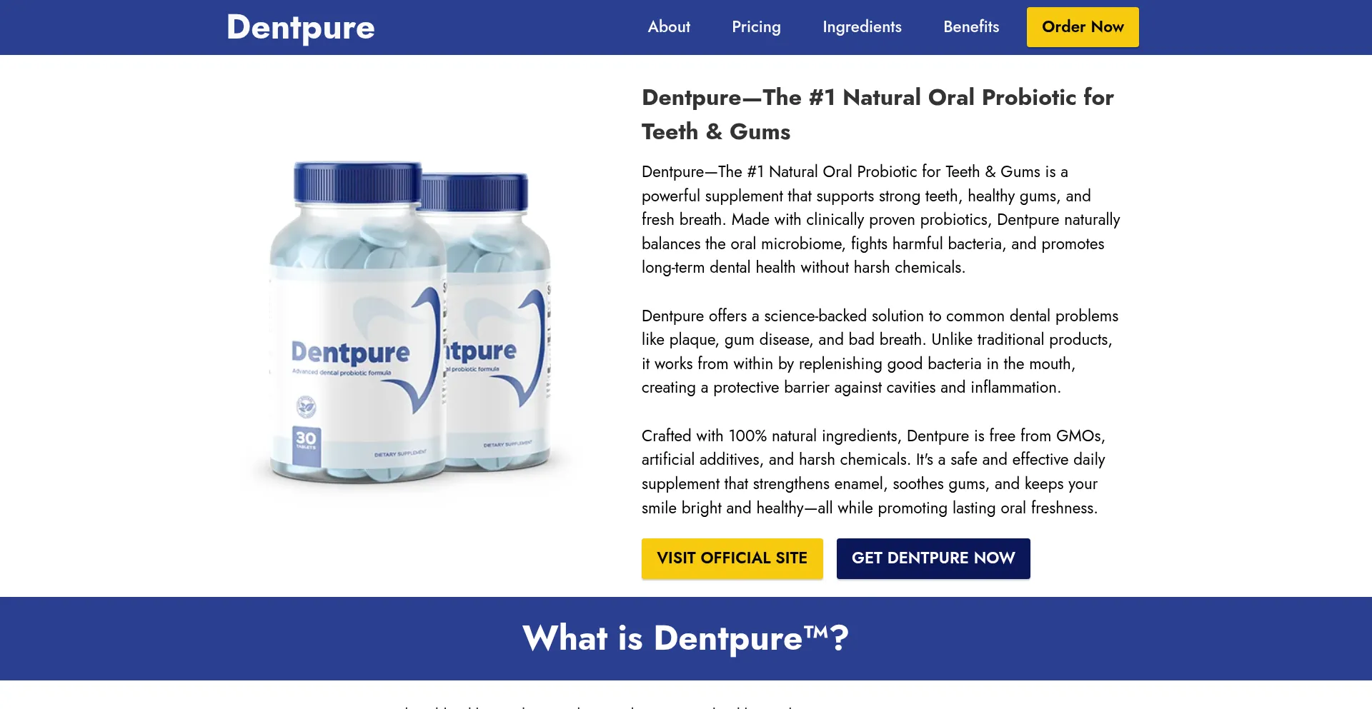 Website screenshot of Dentpor.com