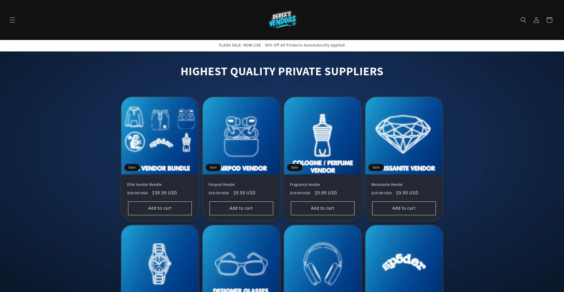 Website screenshot of Derekflips.com