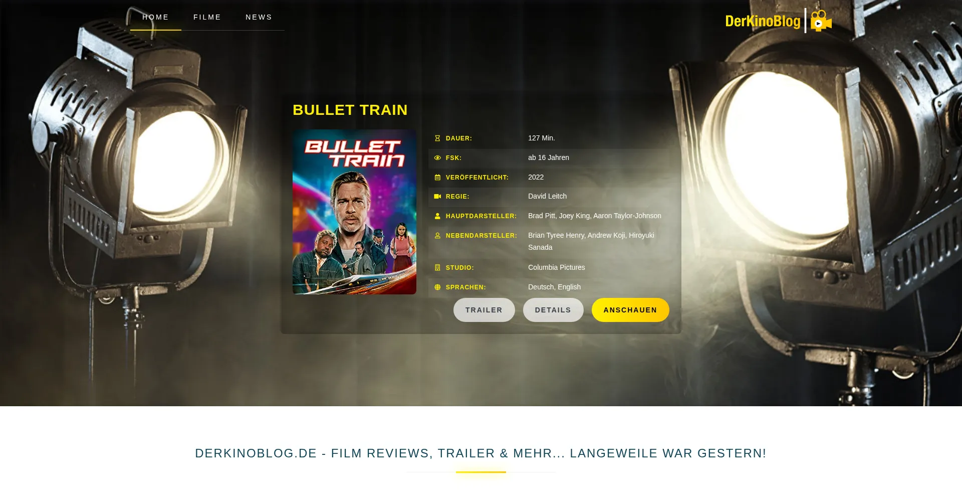 Website screenshot of Derkinoblog.de