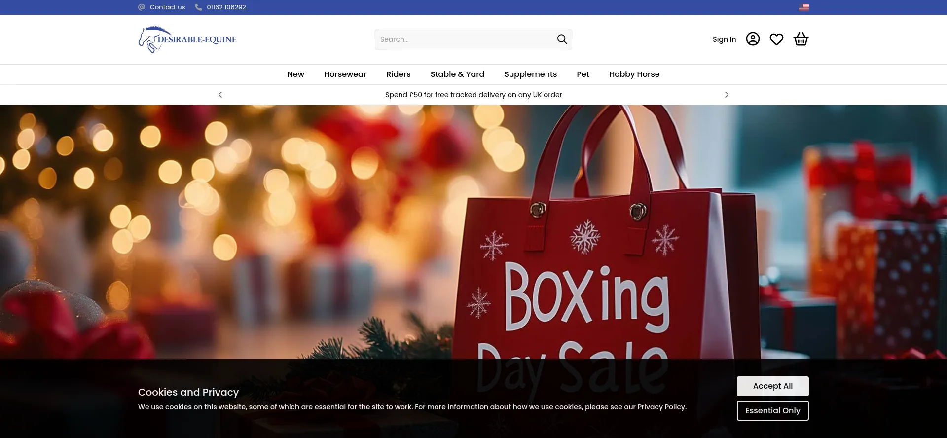 Website screenshot of Desirable-equine.co.uk