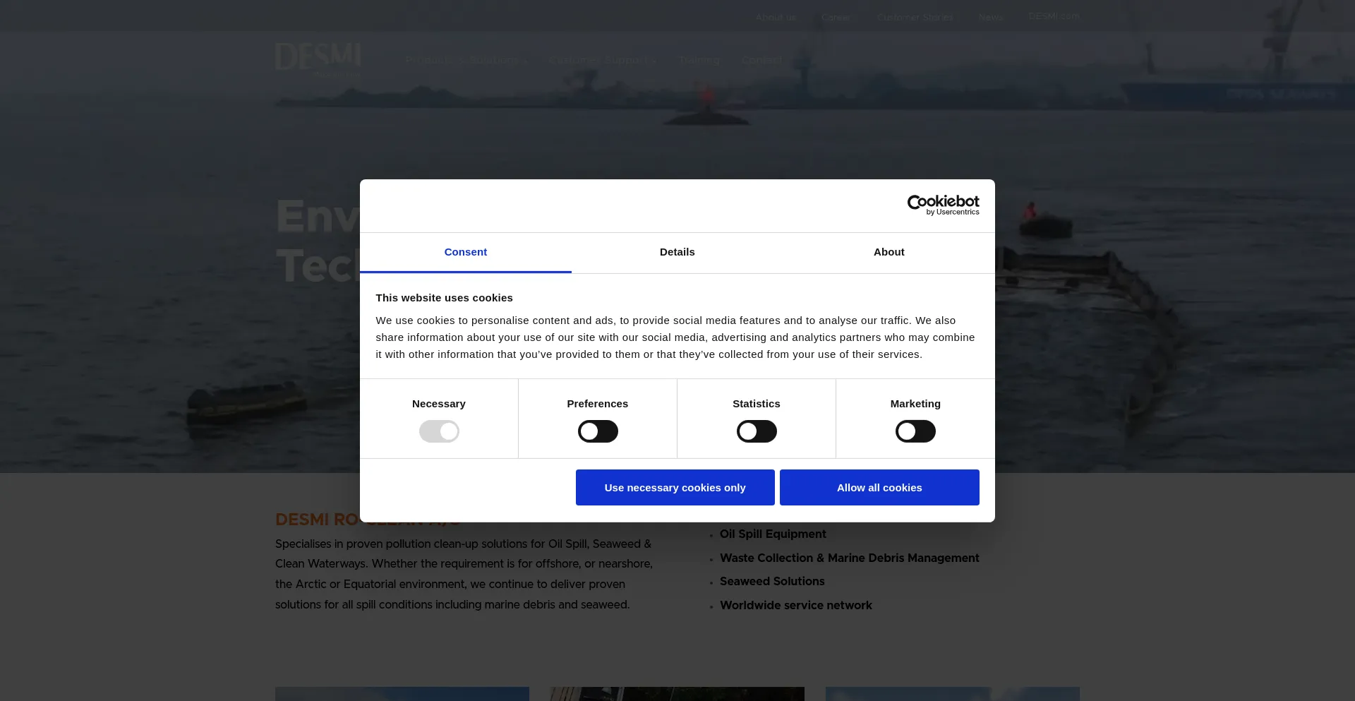 Website screenshot of Desmiro-clean.com