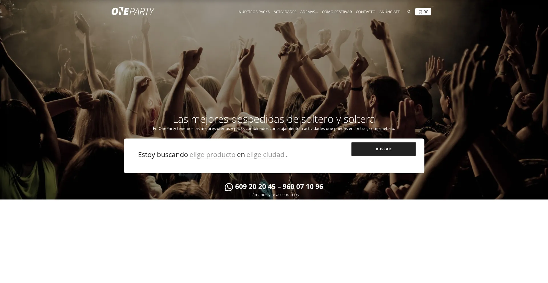 Website screenshot of Despedidasdesoltera.es