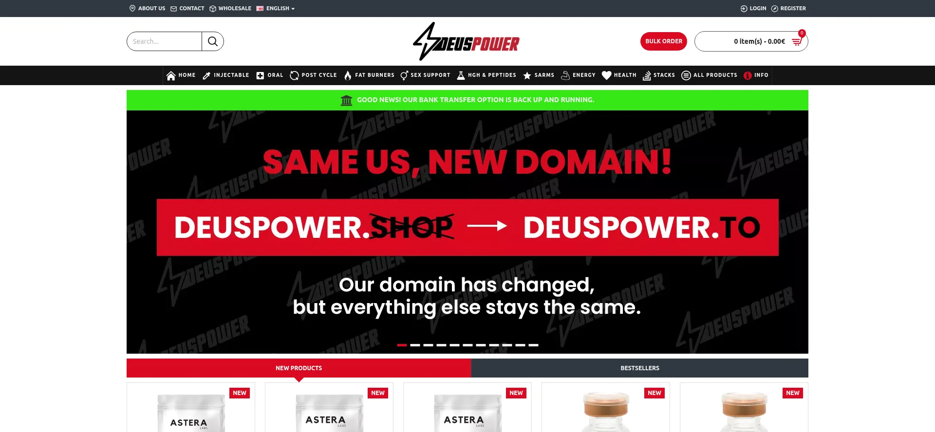 Website screenshot of Deuspower.to