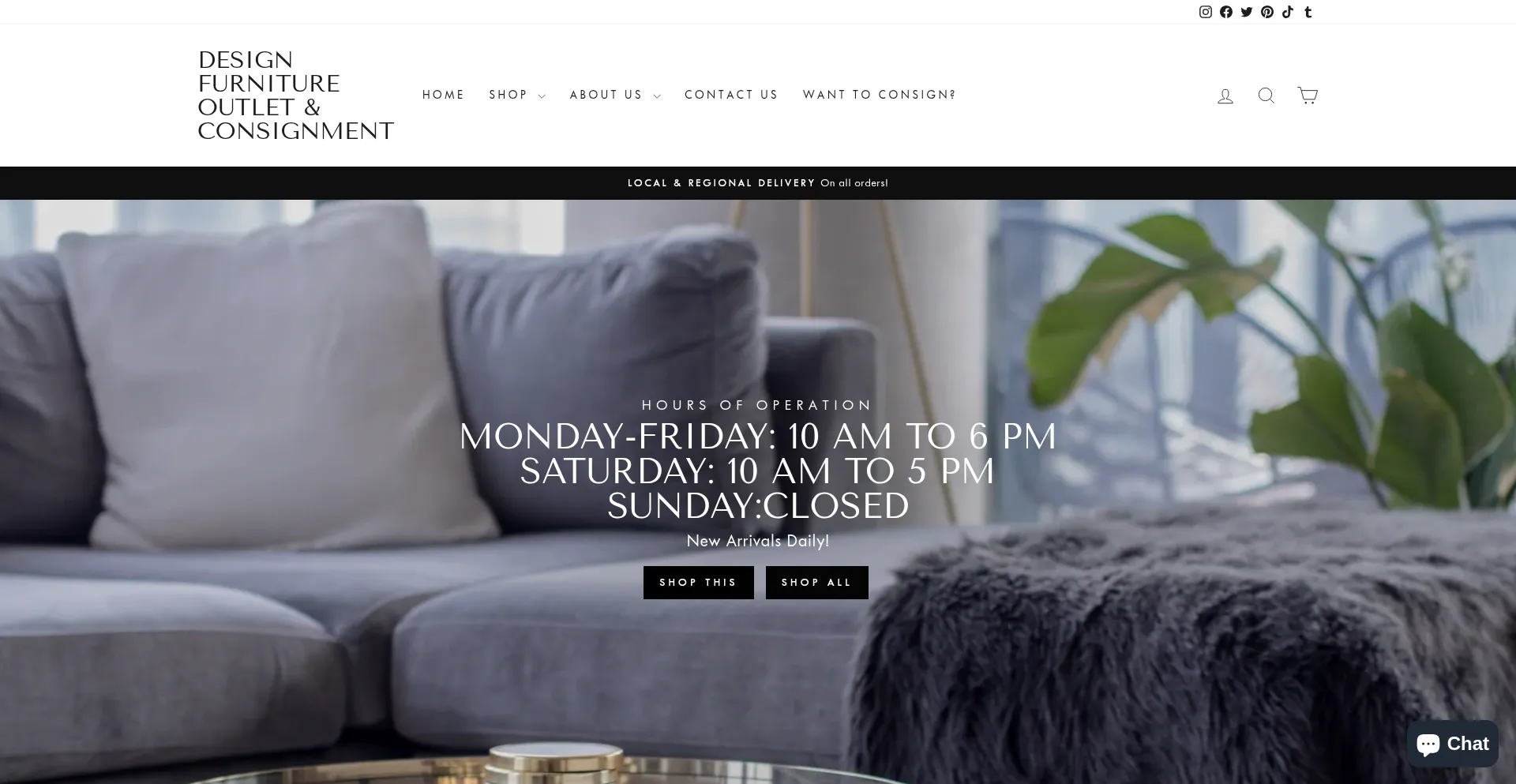 Website screenshot of Dfoutlet.com