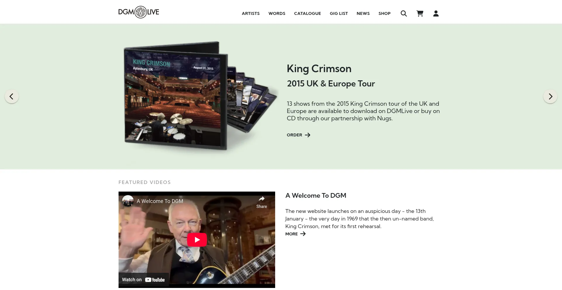 Website screenshot of Dgmlive.com