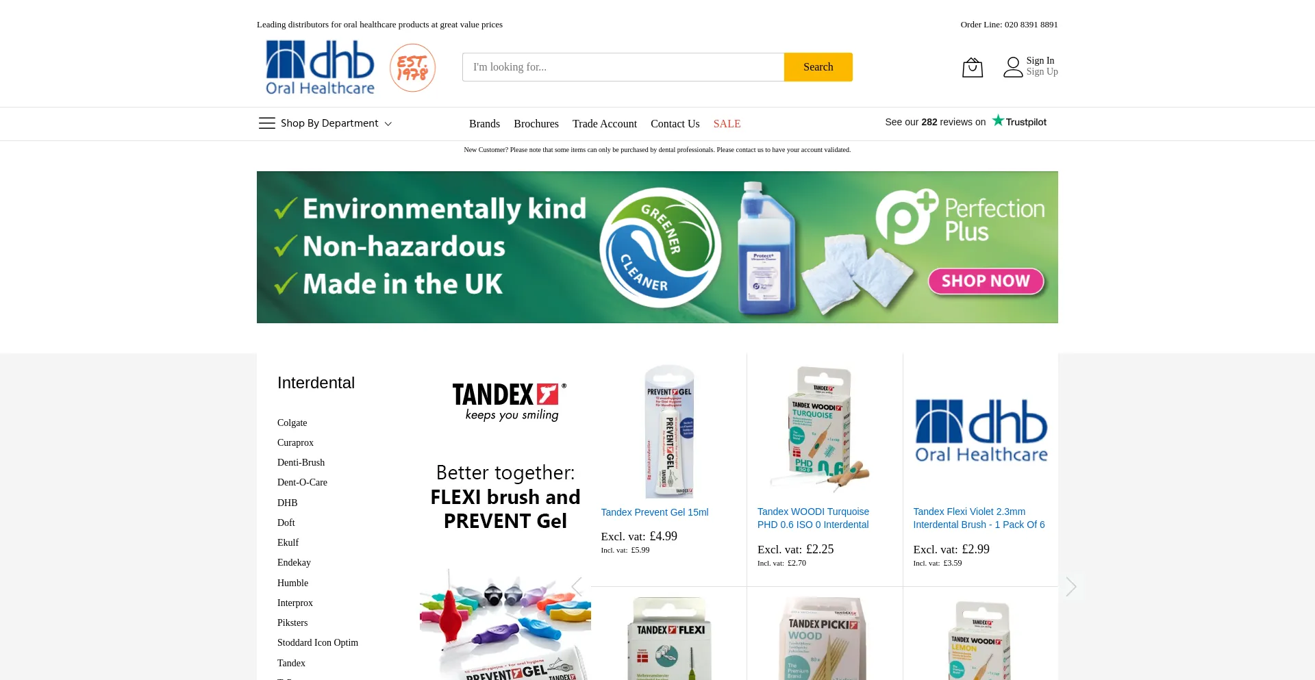 Website screenshot of Dhb.co.uk