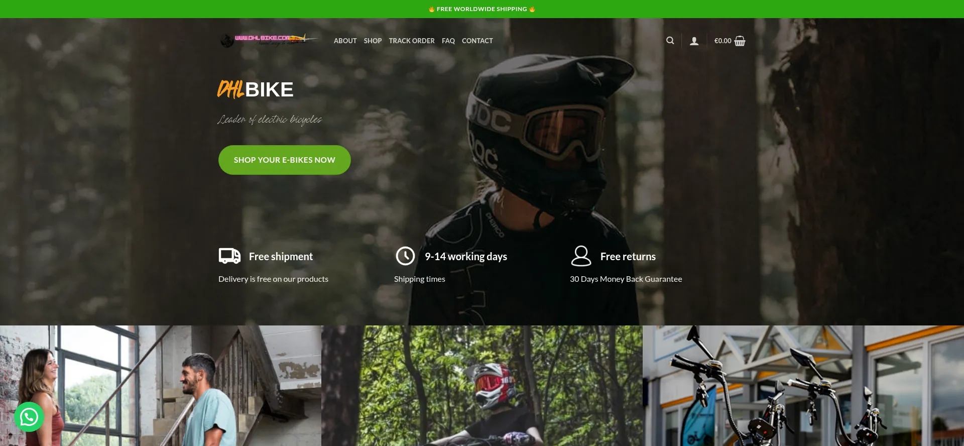 Website screenshot of Dhlbike.com