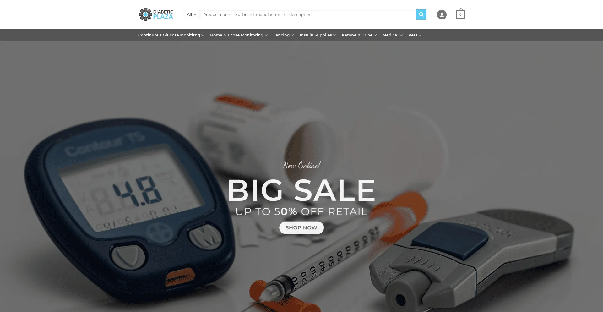 Website screenshot of Diabeticplaza.com