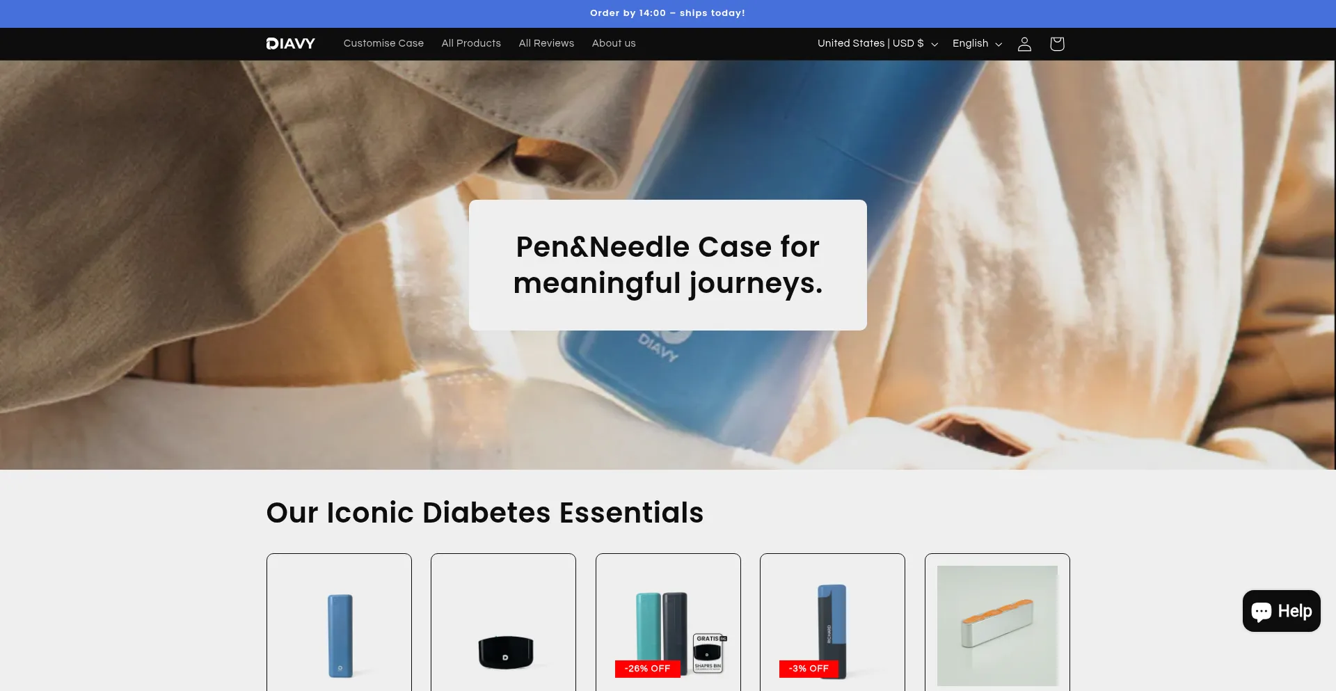 Website screenshot of Diavycase.com