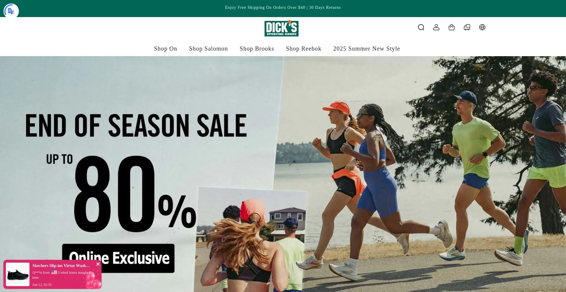 Website screenshot of Dickssport-sale.shop
