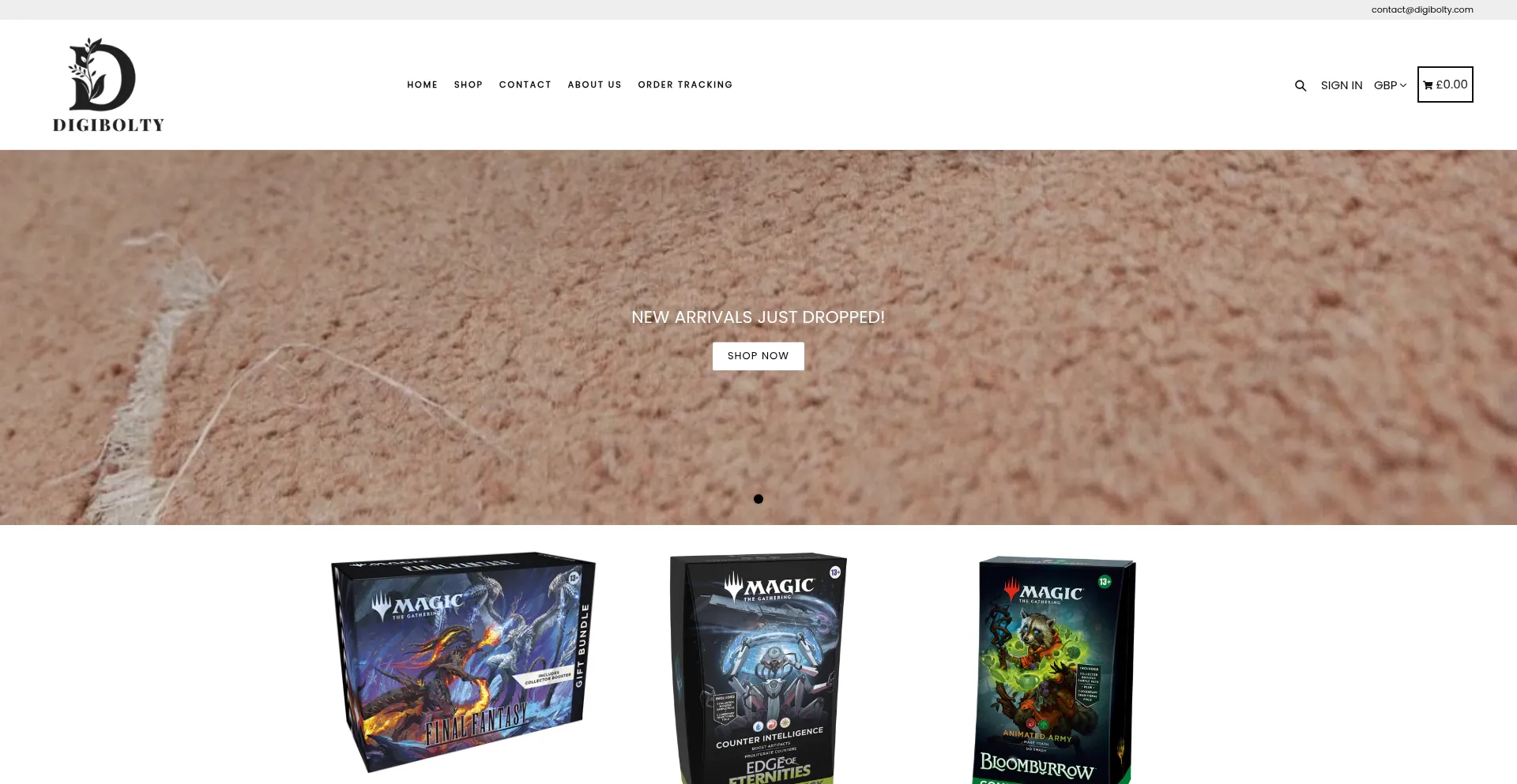 Website screenshot of Digibolty.com