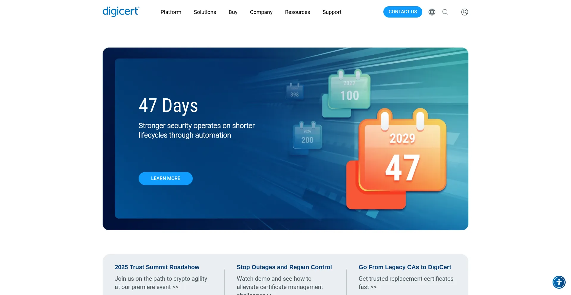 Website screenshot of Digicert.com