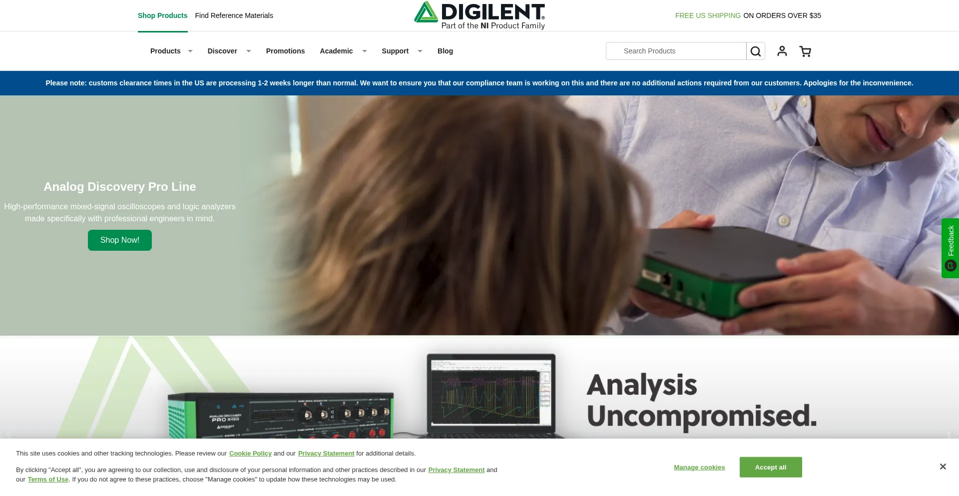 Digilent.com Screenshot