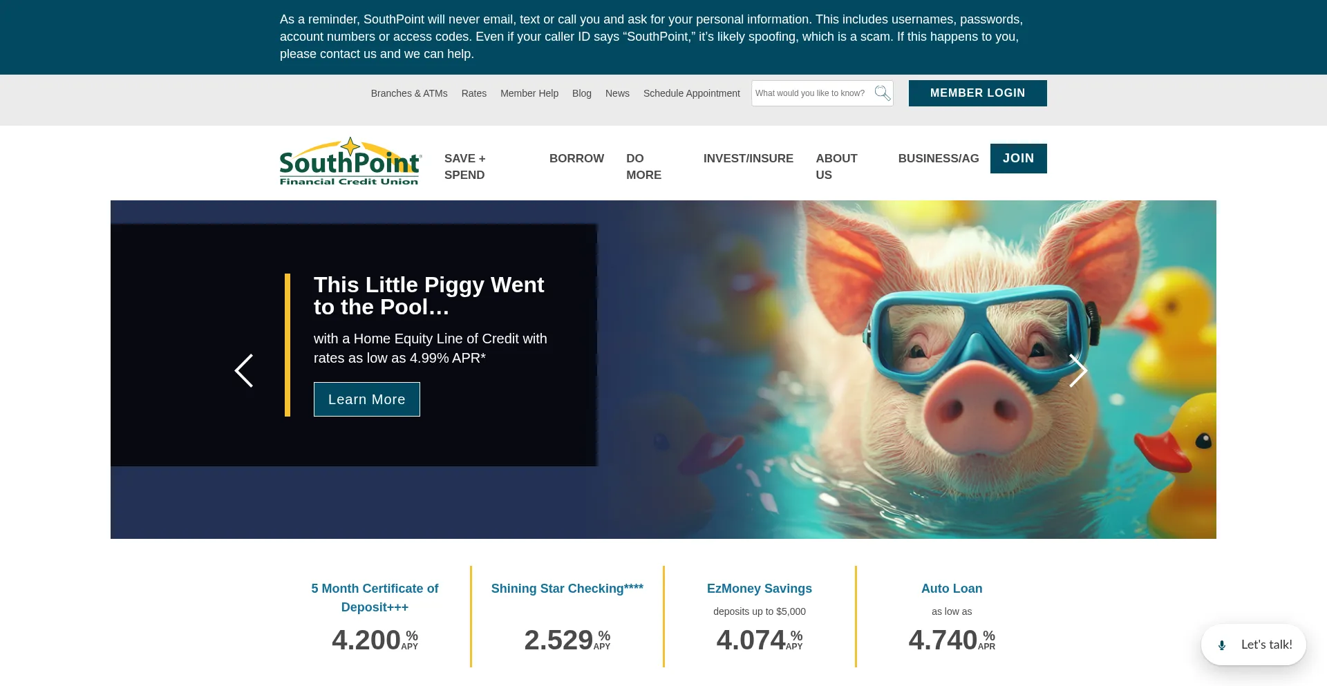 Website screenshot of Digital-connection-spfcu.com