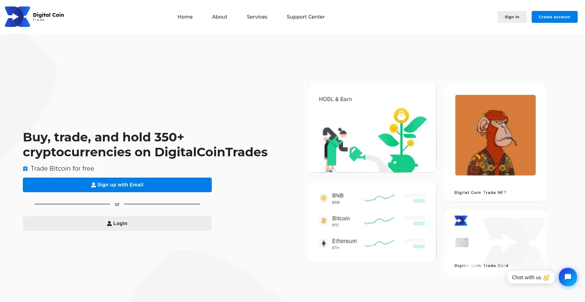 Website screenshot of Digitalcointrades.net
