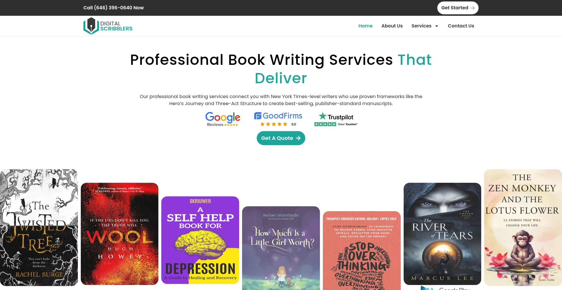 Website screenshot of Digitalscribblers.com
