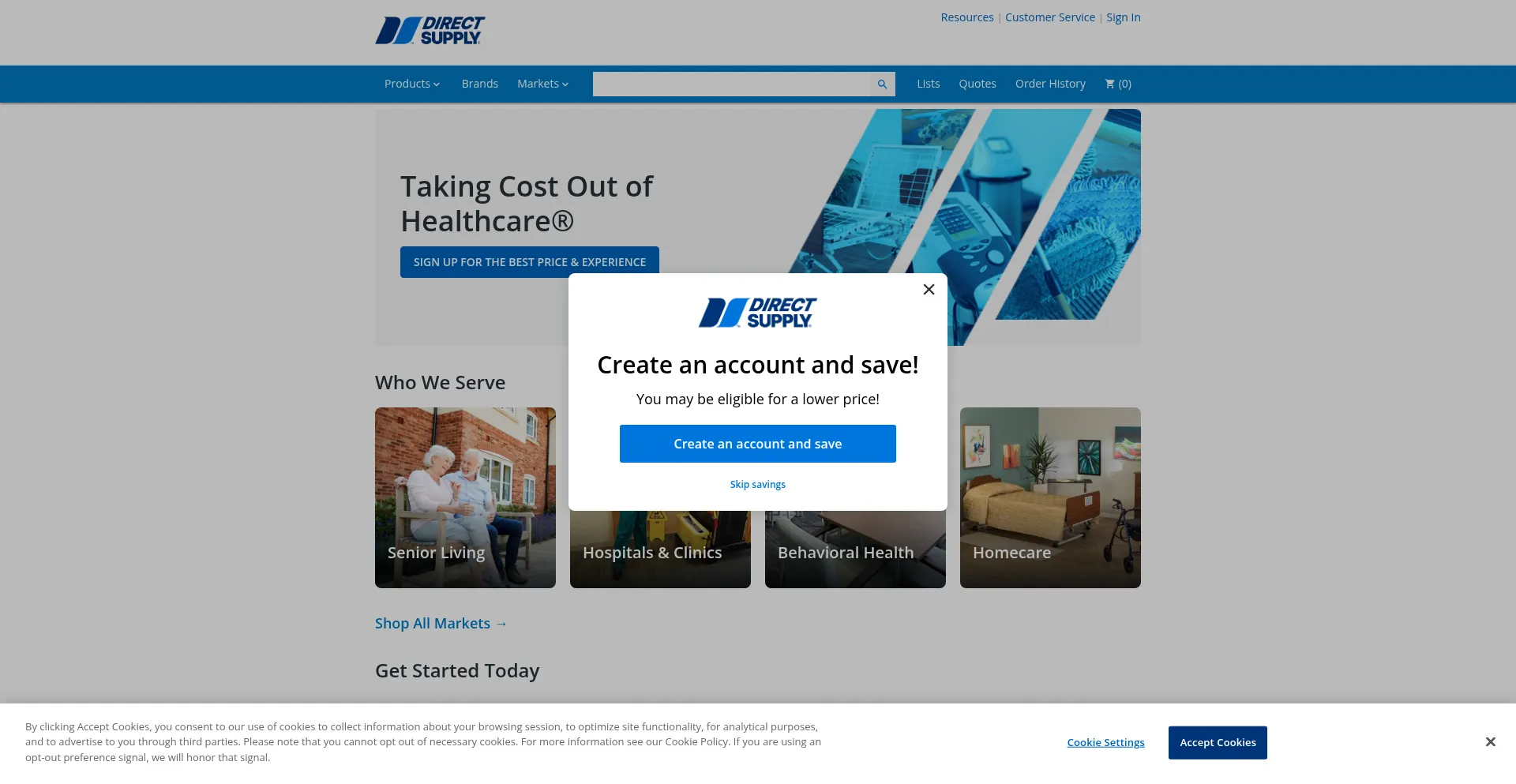 Website screenshot of Directs.com