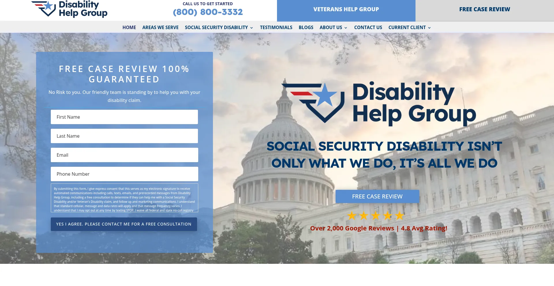 Website screenshot of Disabilityhelpgroup.com