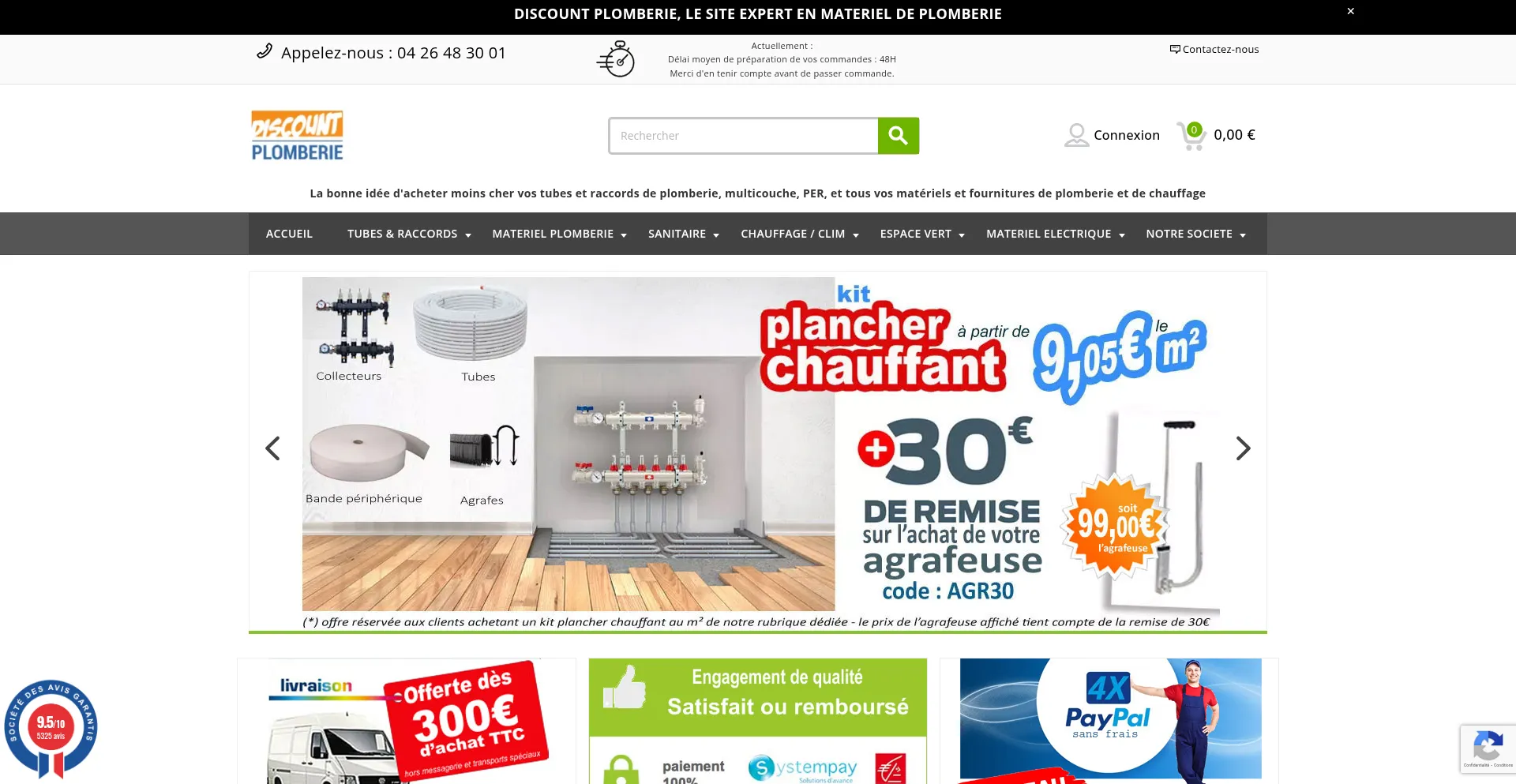 Website screenshot of Discount-plomberie.com