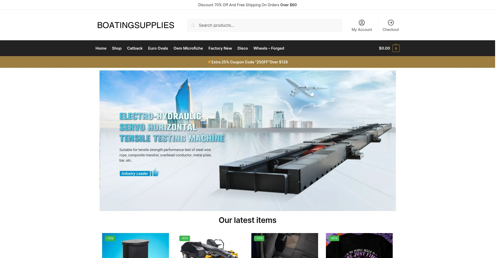 Website screenshot of Discountboatingsuppliesus.com