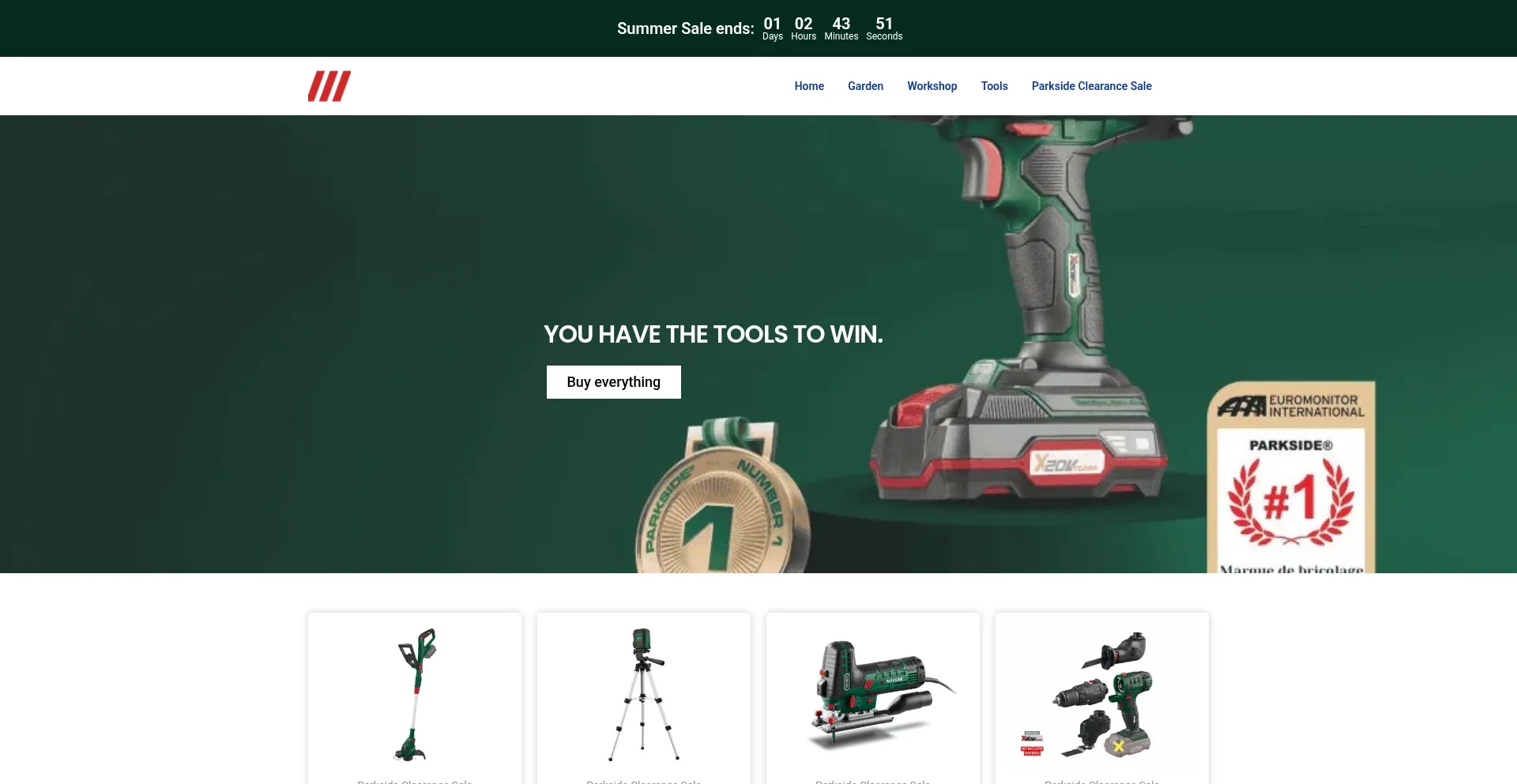 Website screenshot of Discountdiytools.com