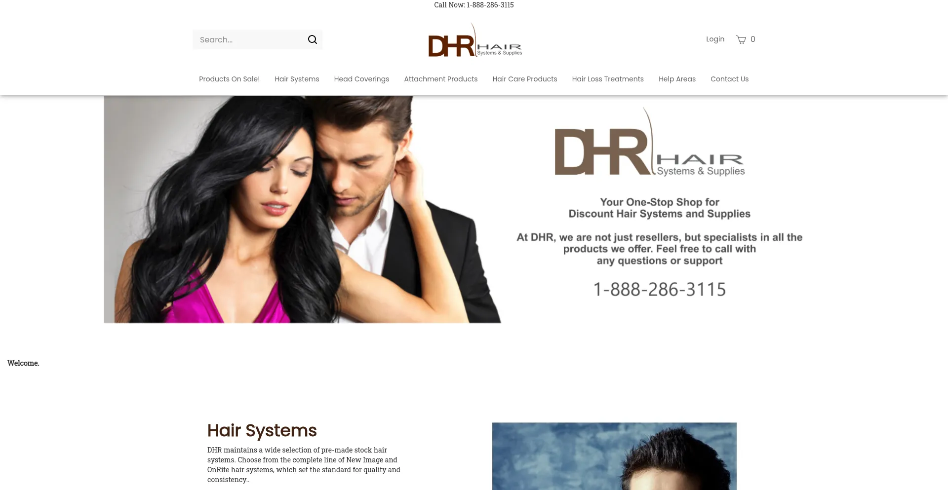 Website screenshot of Discounthairsystems.com