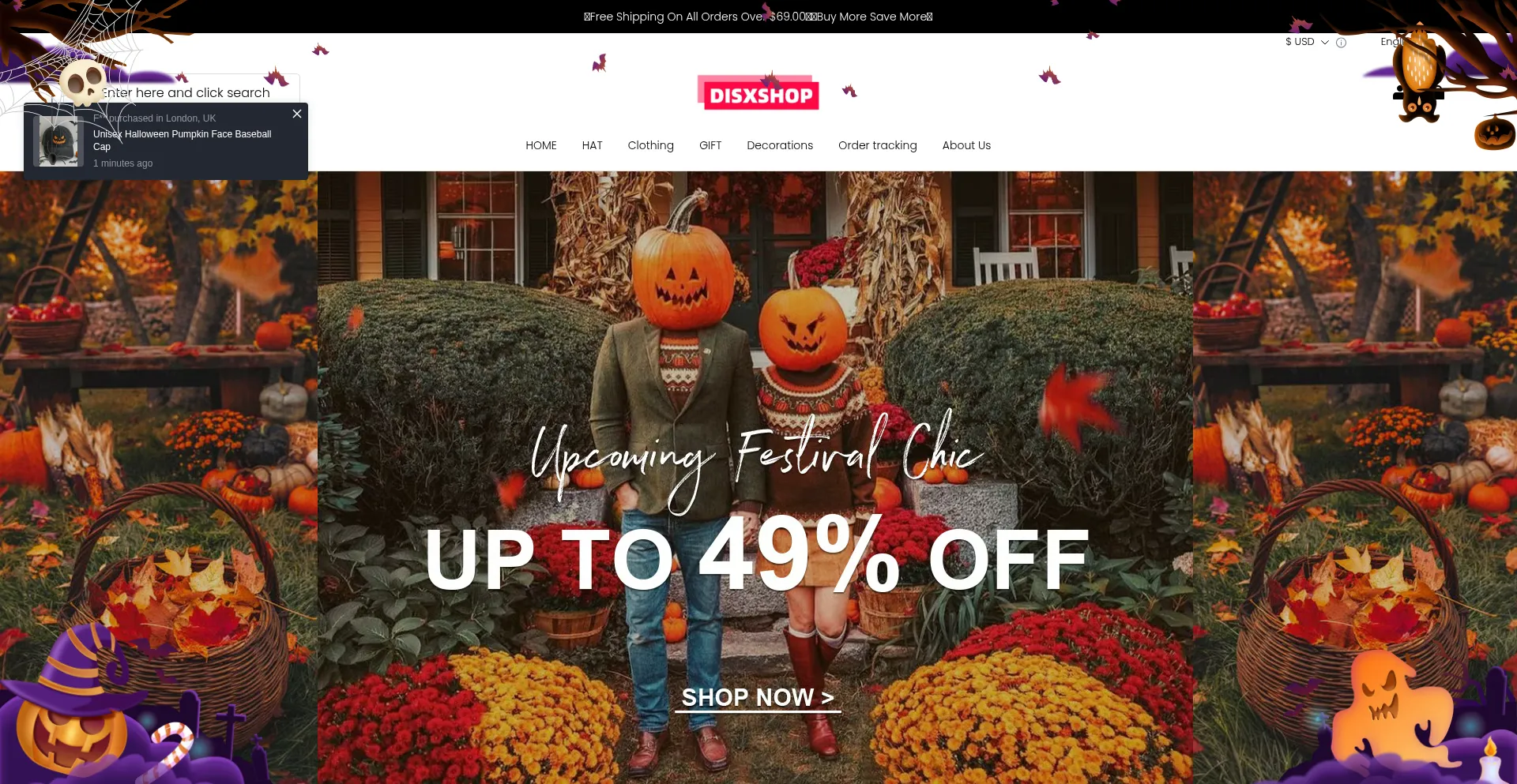 Website screenshot of Disxshop.com