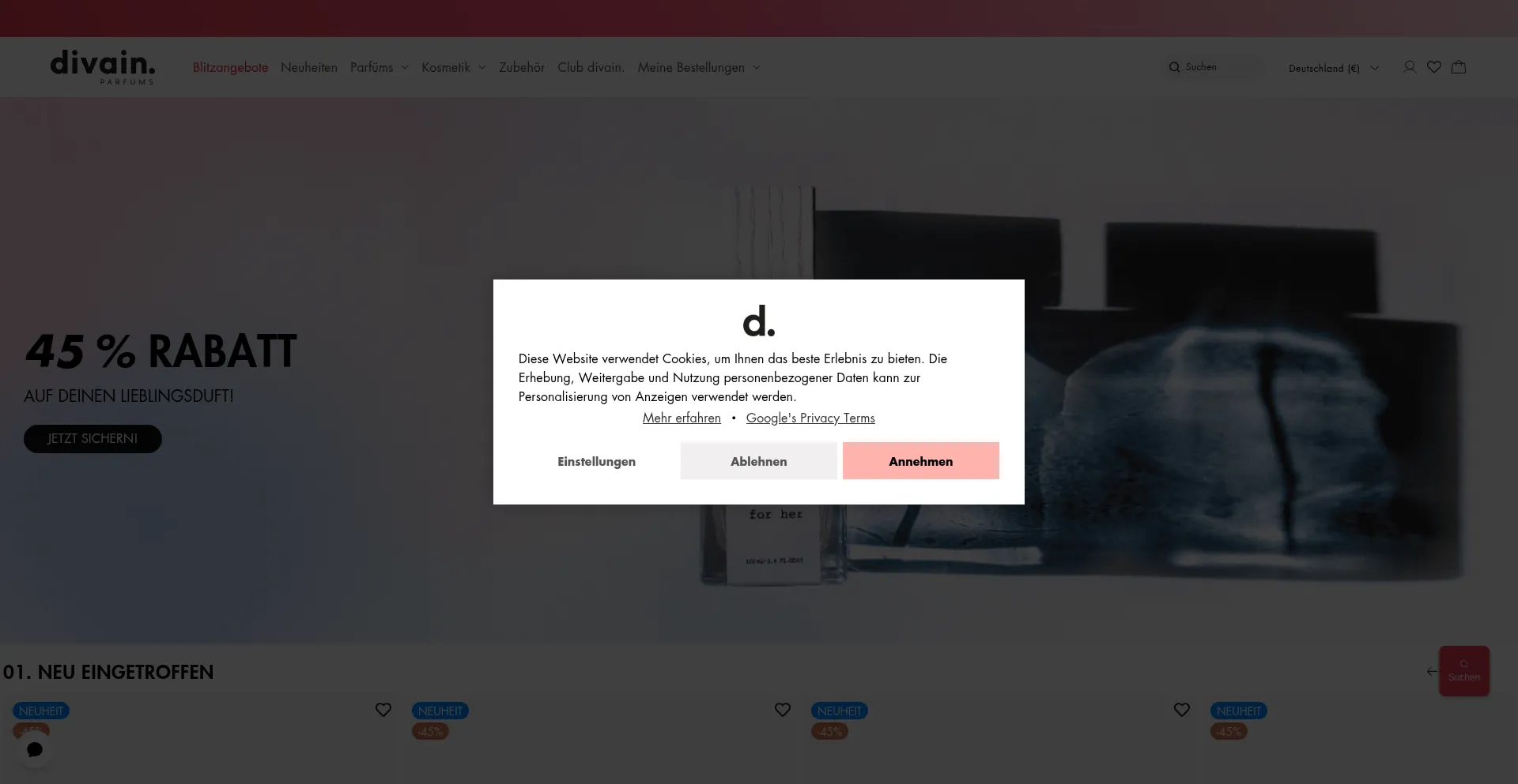 Divainparfums.de Screenshot
