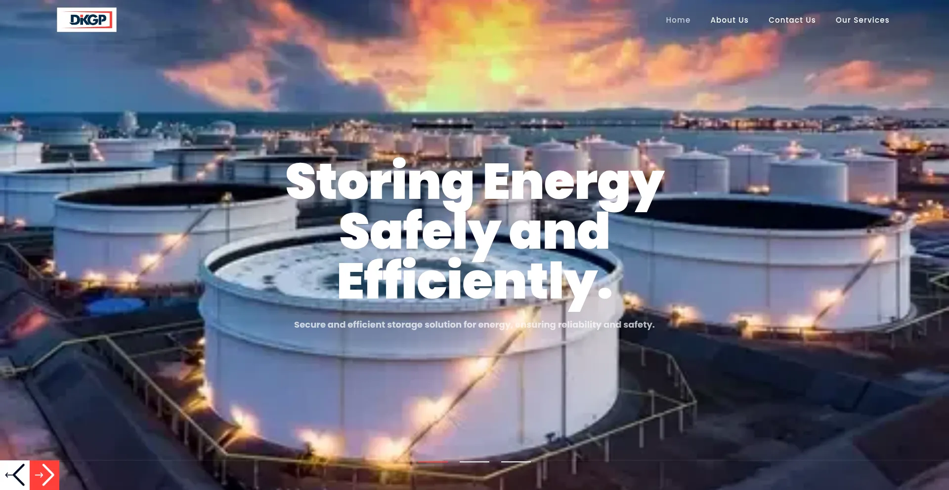 Website screenshot of Dkgpenergyterminals.com