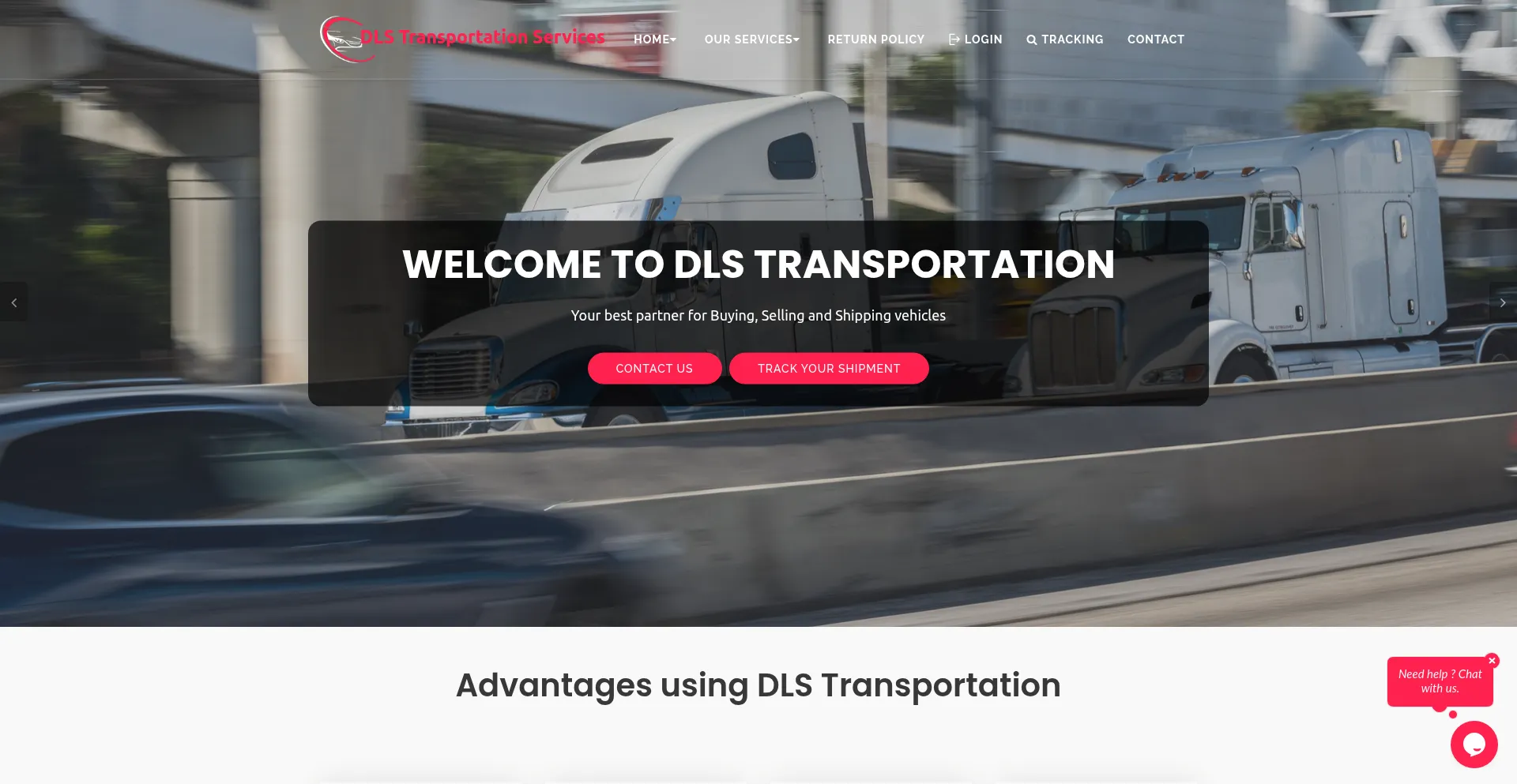 Website screenshot of Dls-trucking.com