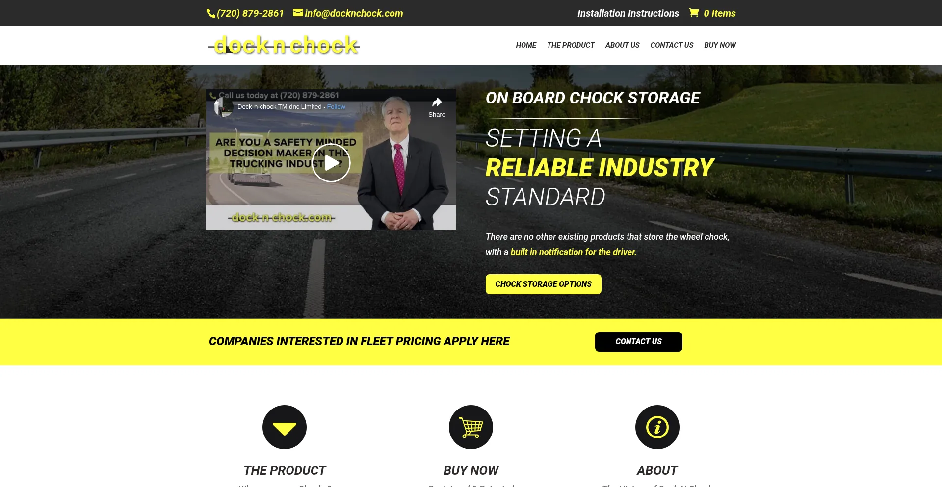 Website screenshot of Docknchock.com