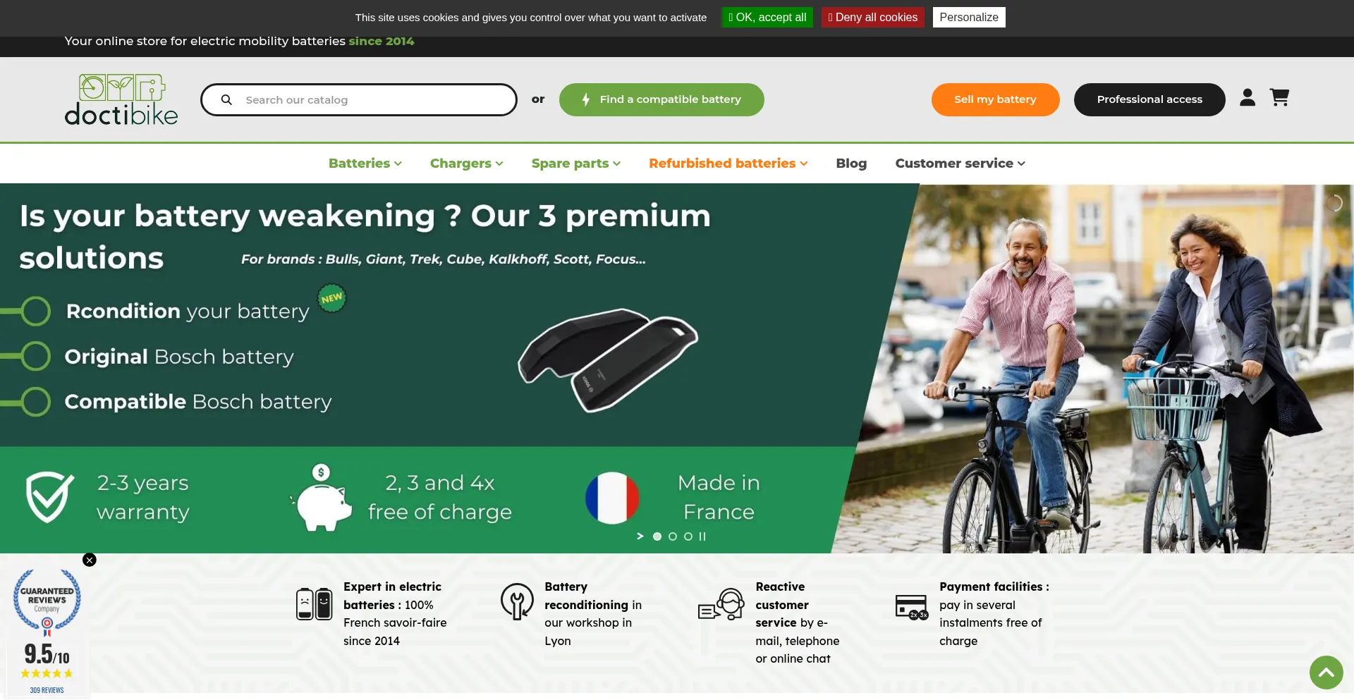Website screenshot of Doctibike.com