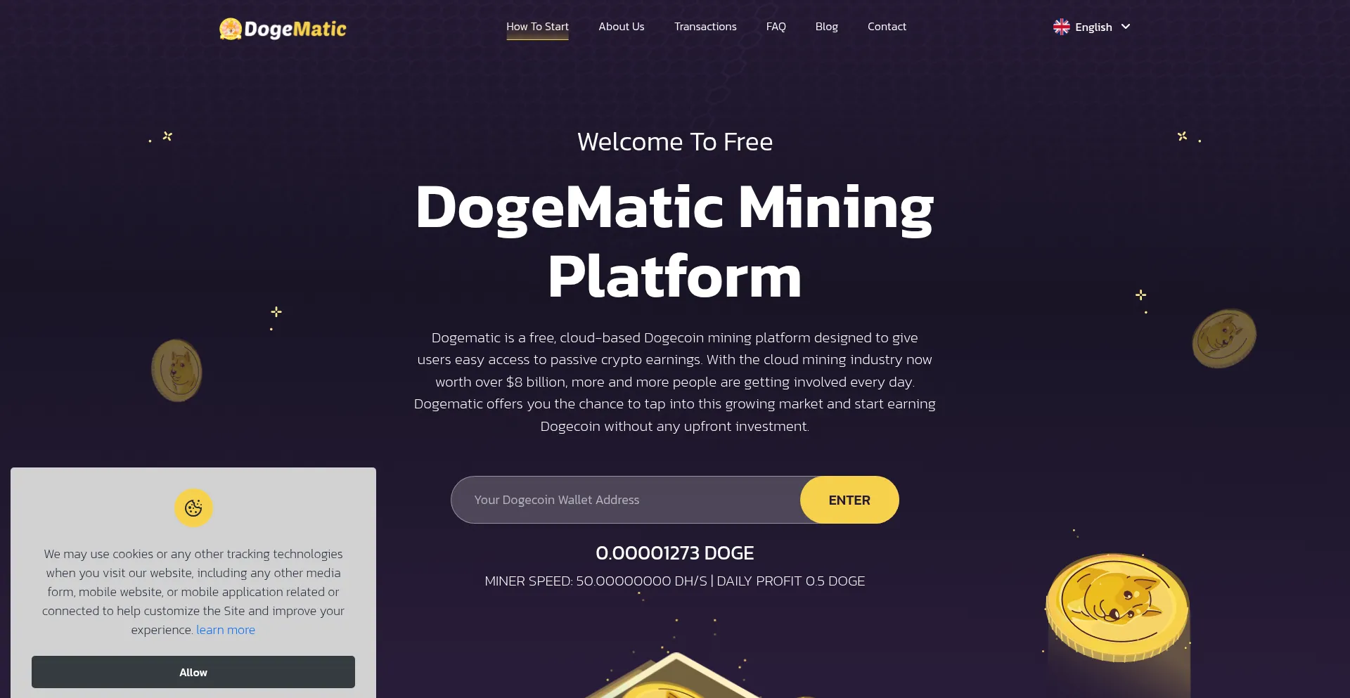 Website screenshot of Dogematic.app