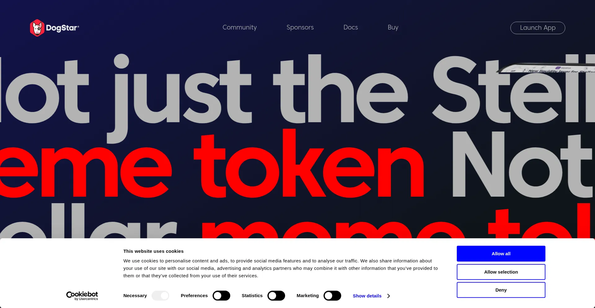 Website screenshot of Dogstarcoin.com