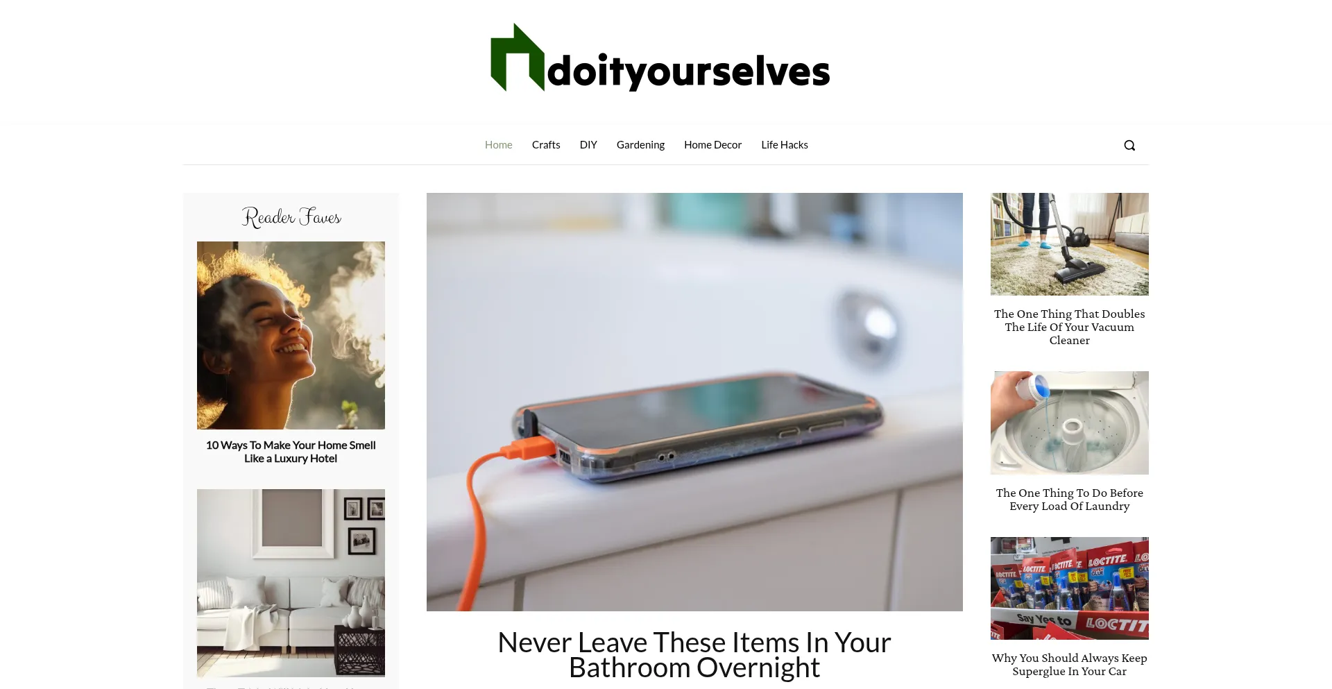 Website screenshot of Doityourselves.com