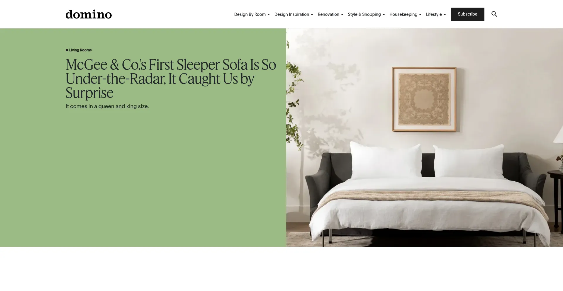 Website screenshot of Domino.com