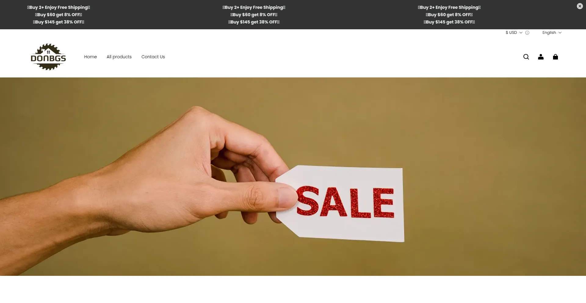 Website screenshot of Donbgs.com