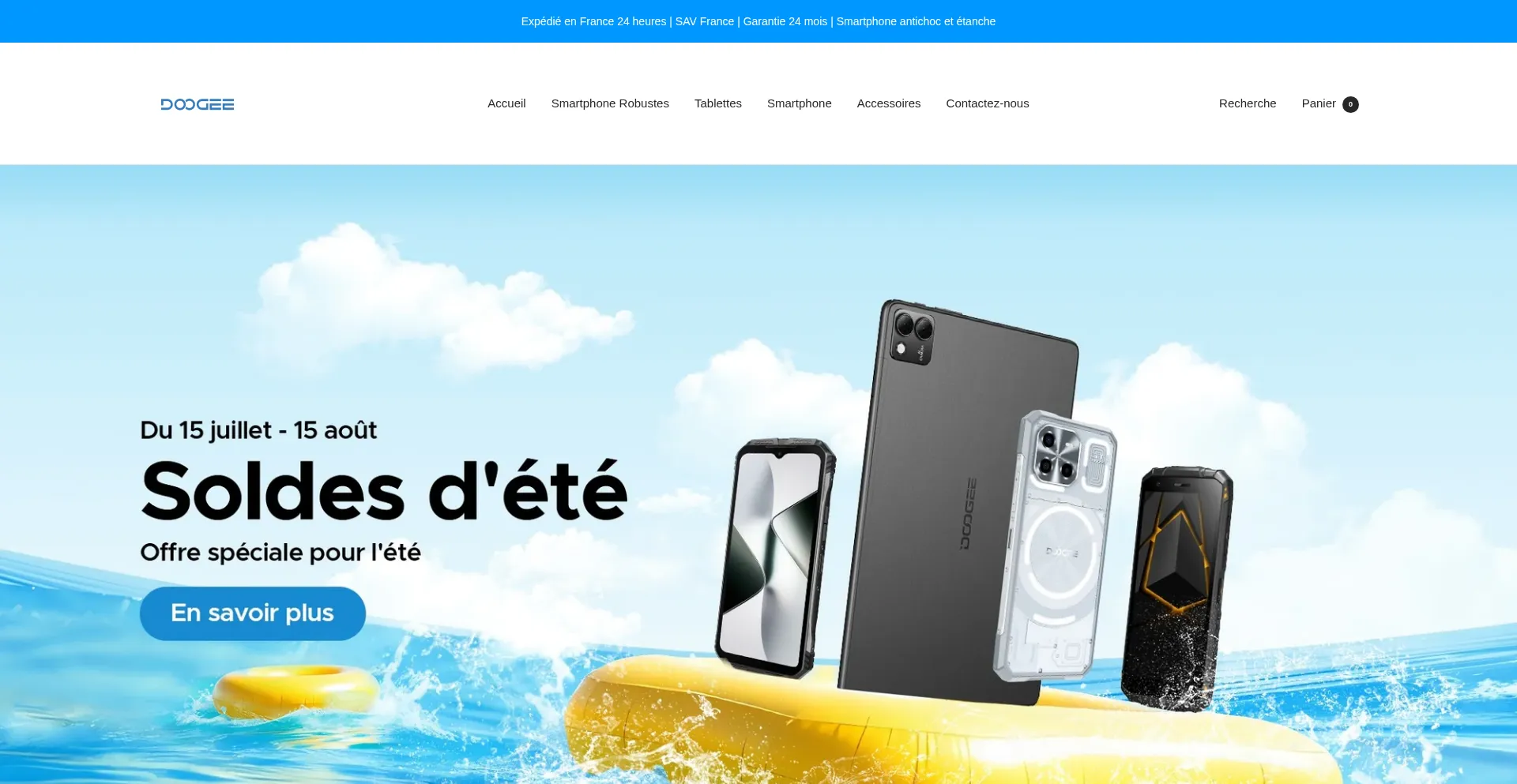 Website screenshot of Doogeeshop.fr