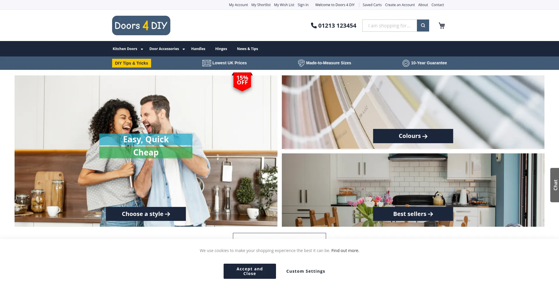 Website screenshot of Doors4diy.co.uk