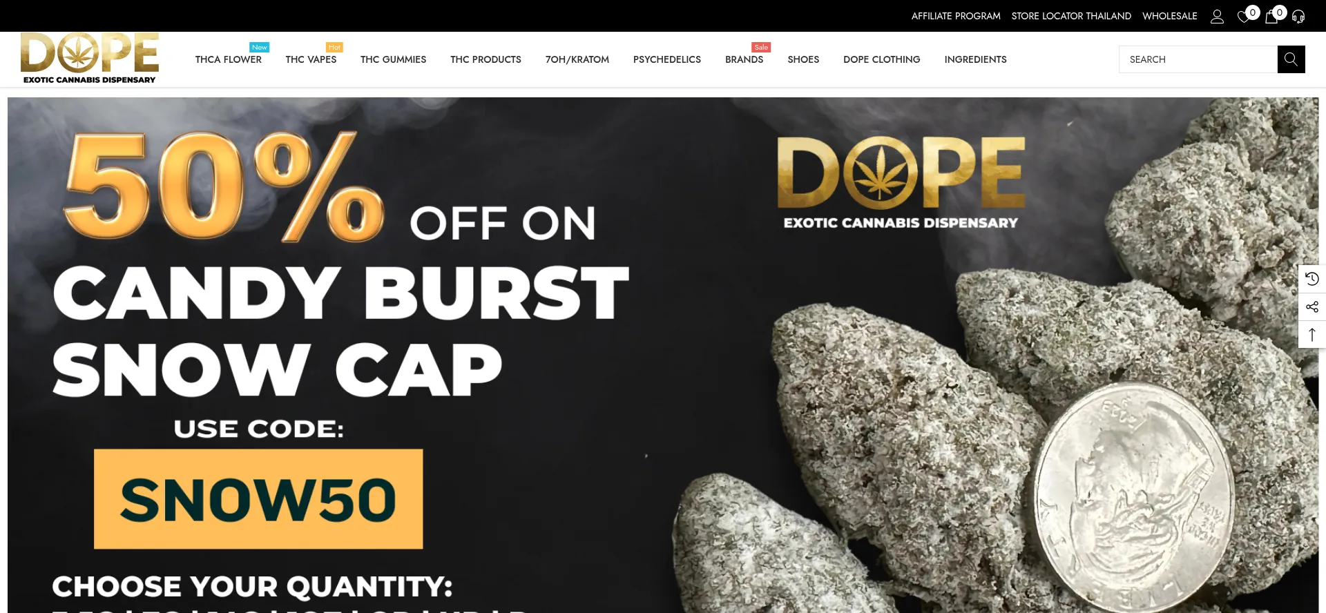 Website screenshot of Dopethc.com