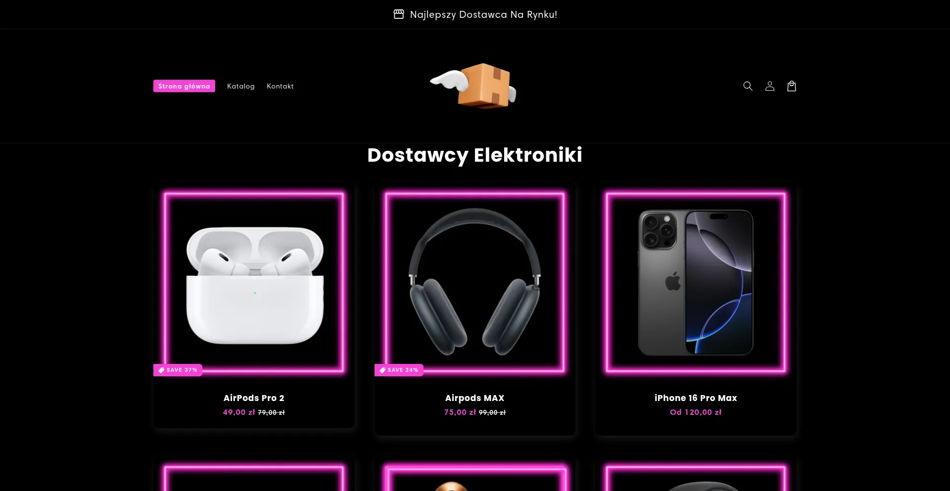 Website screenshot of Dostawca.org