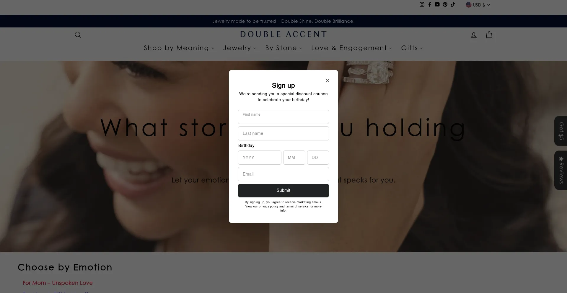 Website screenshot of Doubleaccent.com