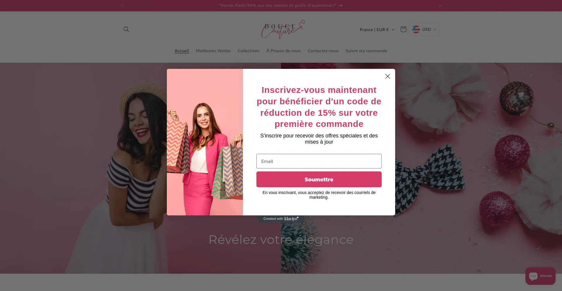 Website screenshot of Doucecouture.com