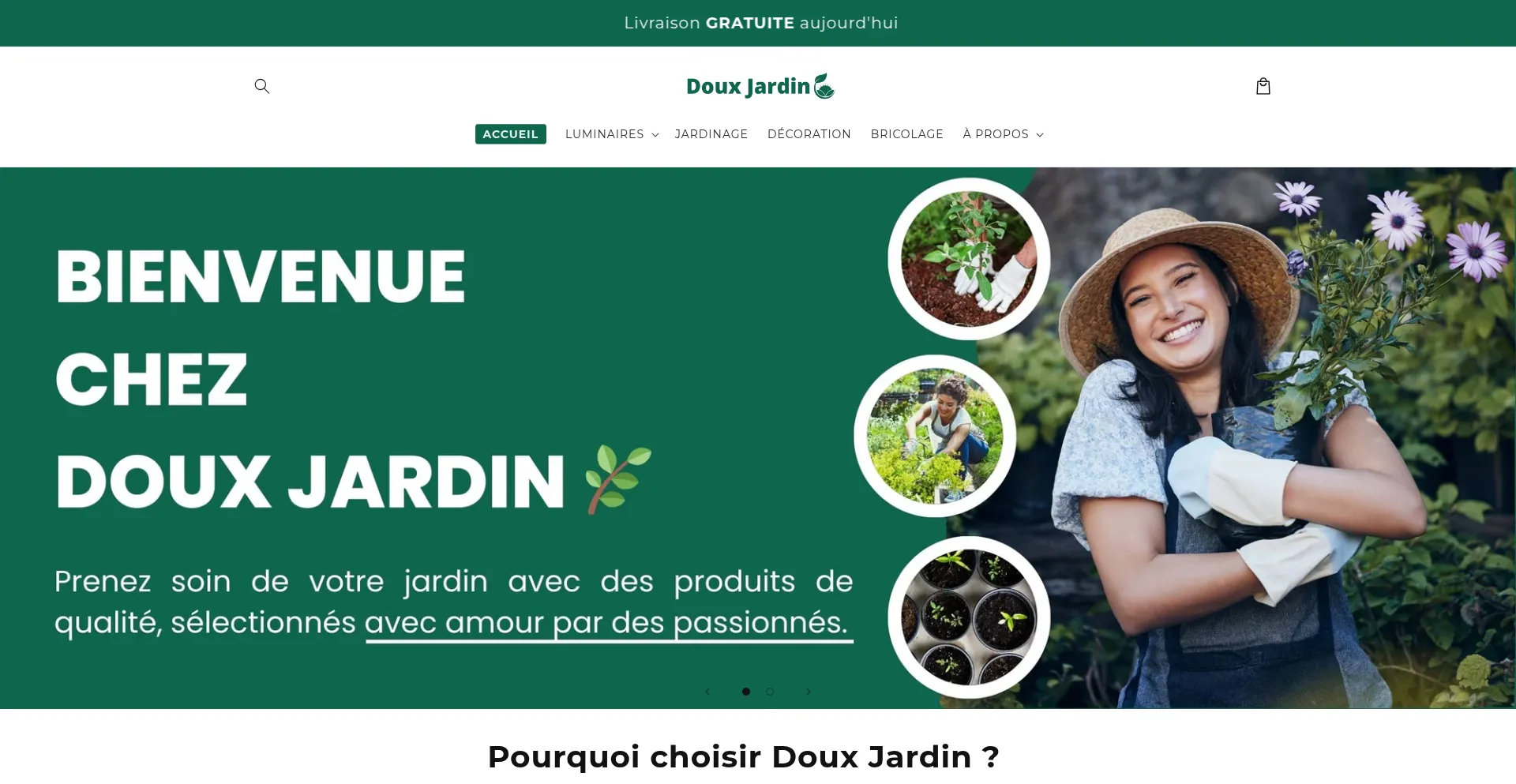 Website screenshot of Douxjardin.com