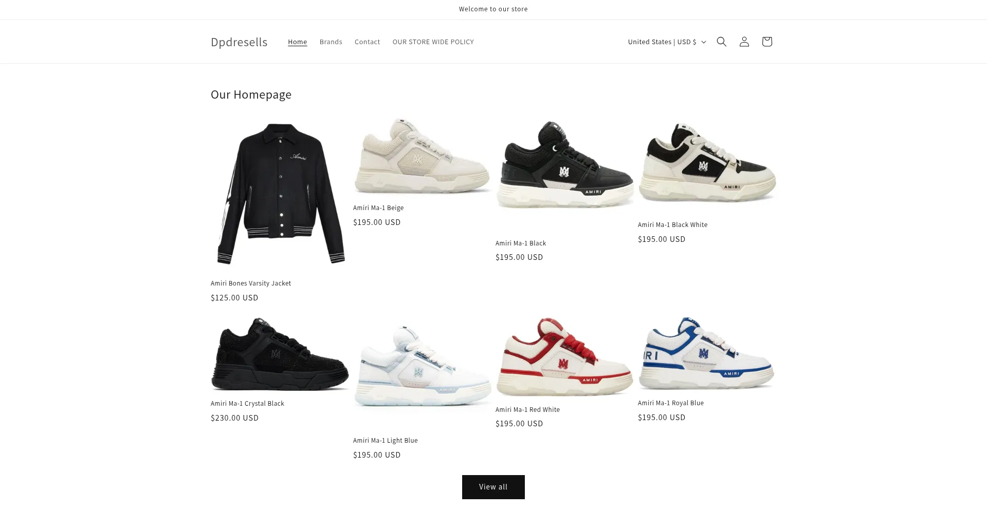 Website screenshot of Dpdresells.com