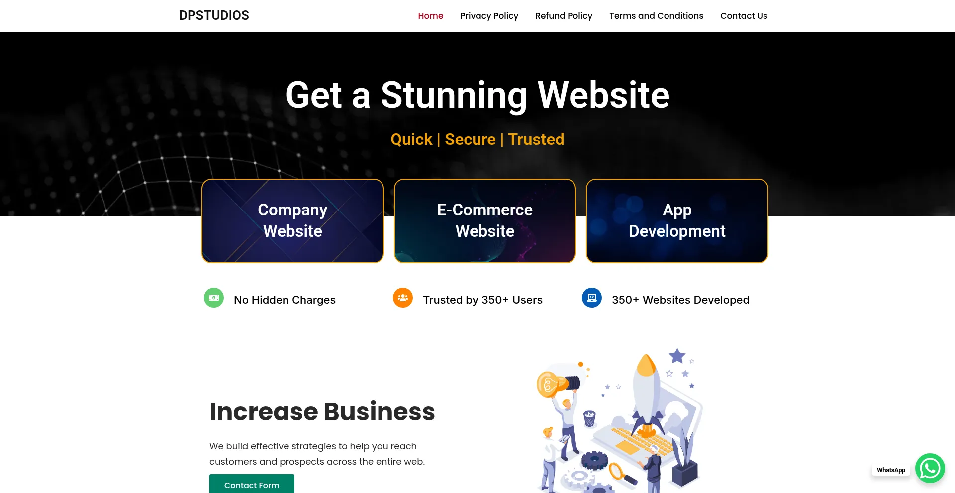 Website screenshot of Dpstudios.in