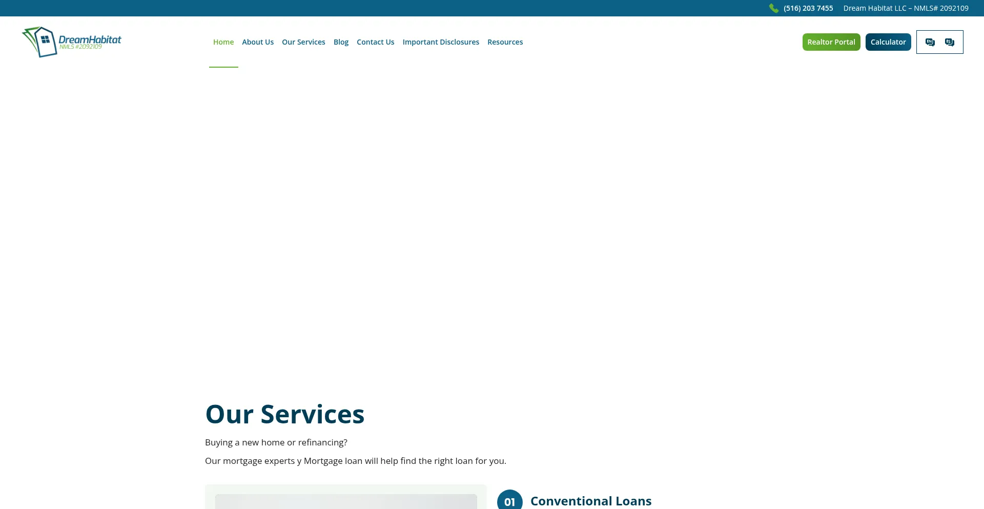Website screenshot of Dream-habitat.com