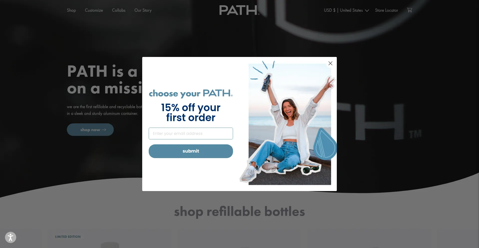 Website screenshot of Drinkpath.com
