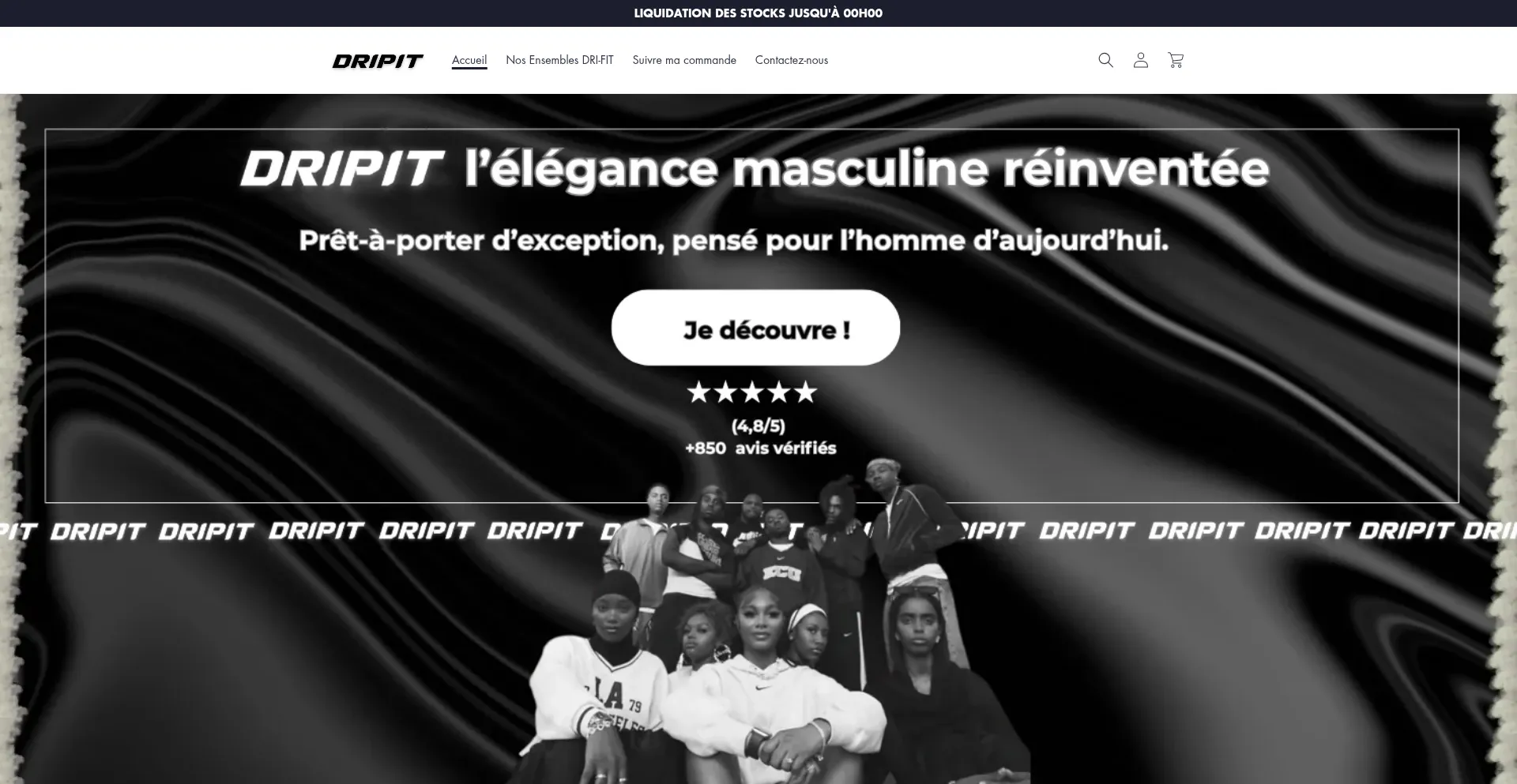 Website screenshot of Dripit.fr